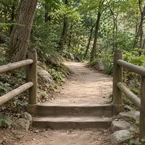 의정부정형외과 산책과 하산의 무릎 상담을 위한 숲길 예시 · AI 생성 예시